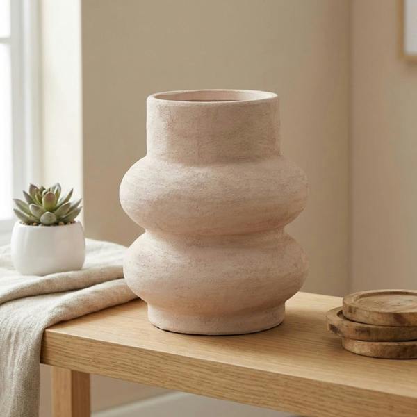 Garden Greatness Relica Stone Blanc Sculptured Vase
