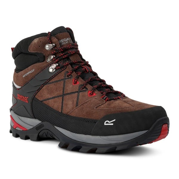 Regatta Mens Samaris Pro II Suede Walking Boots - Chestnut/Rio Red