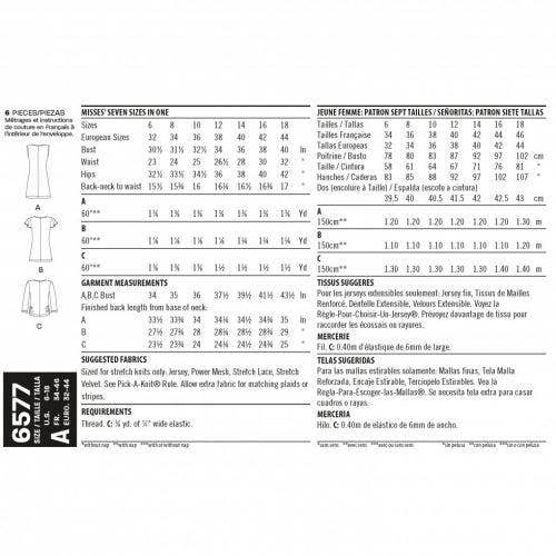 New Look Sewing Pattern 6577, Tops for Women, A (6-8-10-12-14-16-18) - Easy