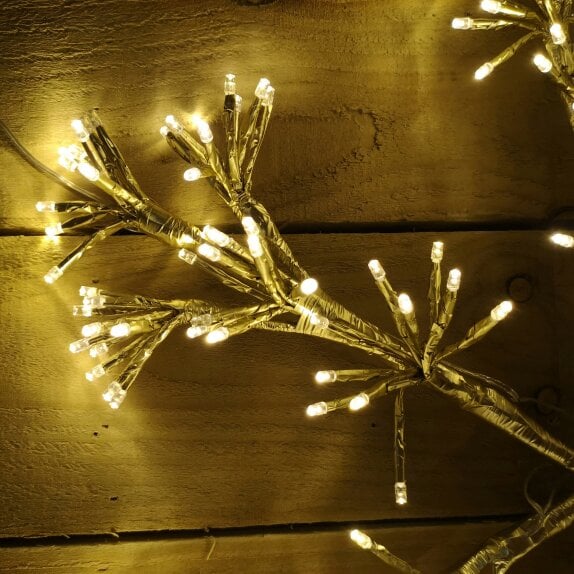 Samuel Alexander 60cm Gold Starburst Snowflake Wall Window Decoration with 300 Warm White LEDs