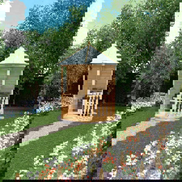 Shire Large 8x7 Gazebo Hexagonal Summerhouse