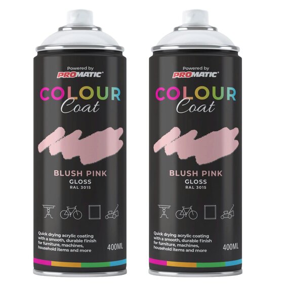 Colour Coat 2X Blush Pink RAL 3015 Gloss Spray Paint 400ml