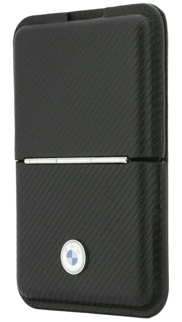 BMW Carbon Metal Logo Magnetic Card Holder with Stand Black - BMOWMCS26PTKLK