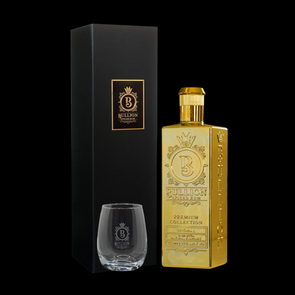 Bullion Spiced Rum Gold Original Gift Box Edition with Glass 70cl 40%