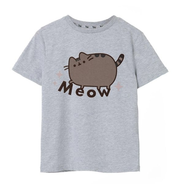 Pusheen Girls Meow T-Shirt - Grey Marl