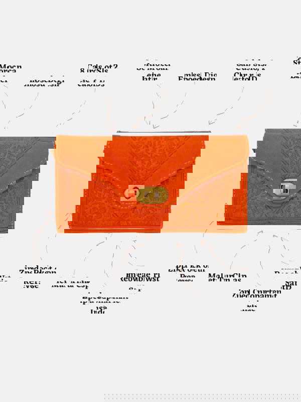 Berber Leather Leather Tri-Fold Purse Orange