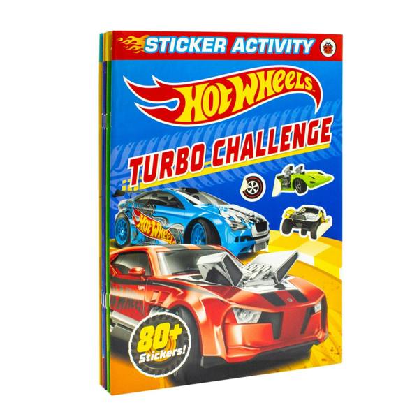 Hot Wheels Sticker Activity Books 5 Books Collection Set (Turbo Challenge, Criss Cross Crash, Built for Speed, Stunt Zone, Made to Race)