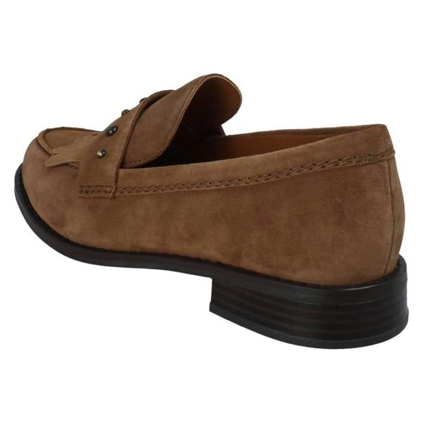 Clarks Ladies Clarks Suede Stud Detailed Loafers Hana Loafer