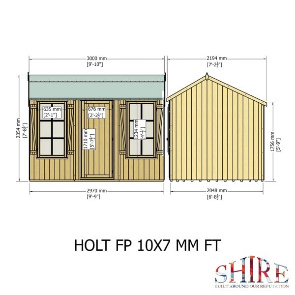 Shire Holt Apex Garden Shed Shiplap 10x7 - Best Shed