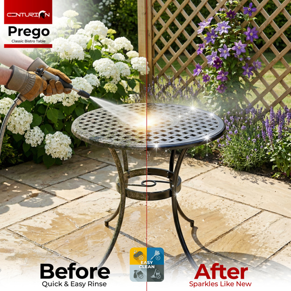 Centurion Supports PREGO Garden and Patio Black Cast Aluminium Bistro Table