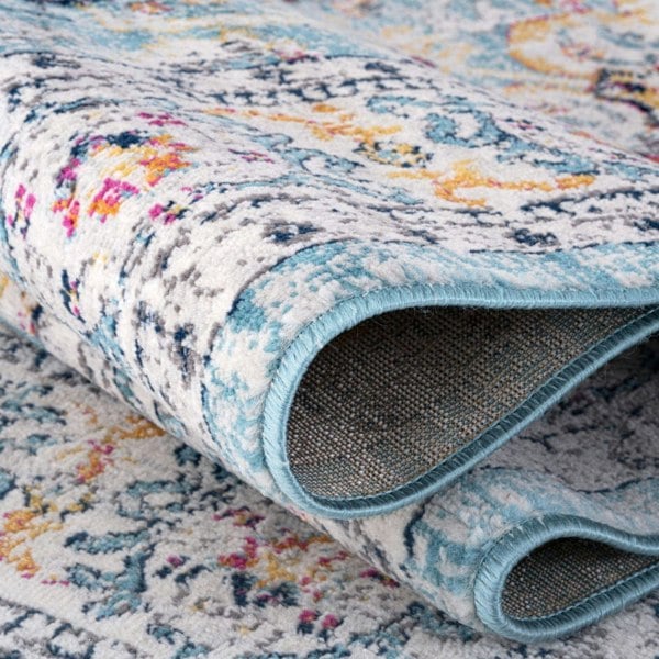 Living Room Rug Vintage Medallion Design in Multicolour