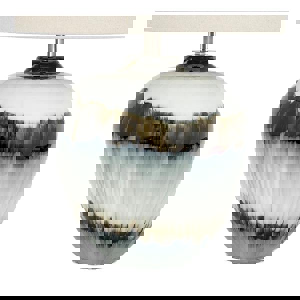 Hill Interiors Midnight Shadows Linen Table Lamp - Black - 