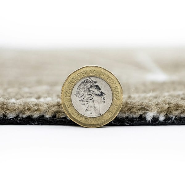 JVL Mega Mat Machine Washable Entrance Runner and Doormat Set, Brown Geo