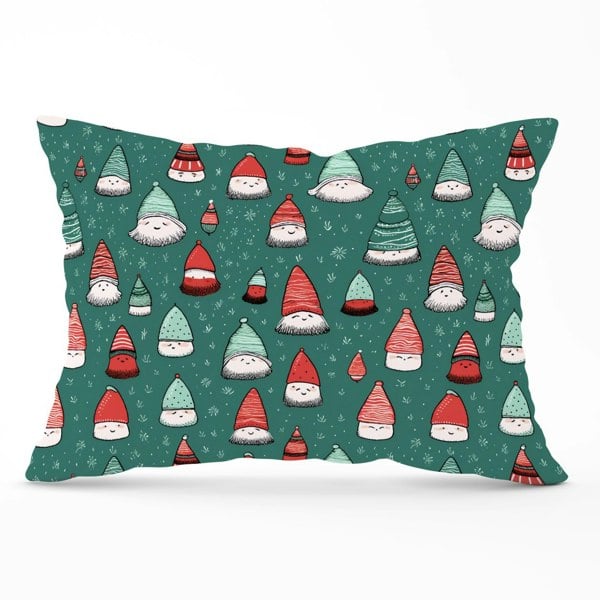 Warren Reed Hand Drawn Joyful Santa Hats Cushions