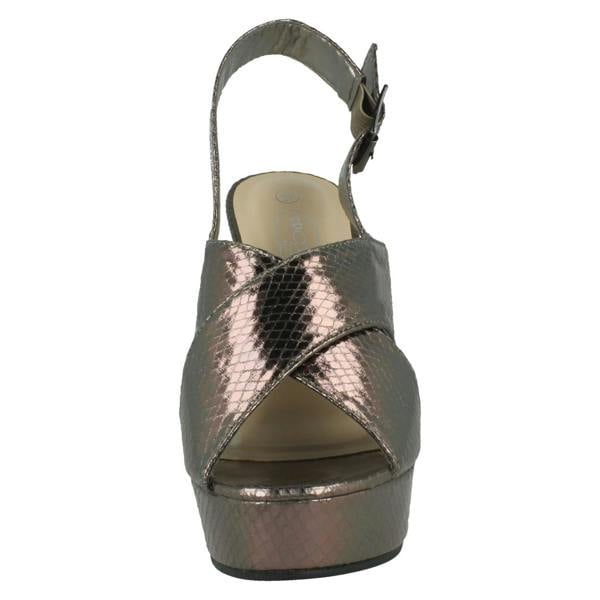 Spot On Ladies High Heeled Chunky Platform Sandals F12019
