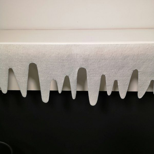 Samuel Alexander Premier White Felt 18cm x 240cm Decorative Glitter Christmas Icicle Fringe Wall Fireplace Decoration