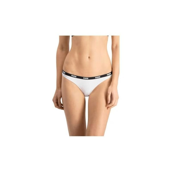 Puma 2-Pack Classic Logo Low-Rise Bikini Briefs, White