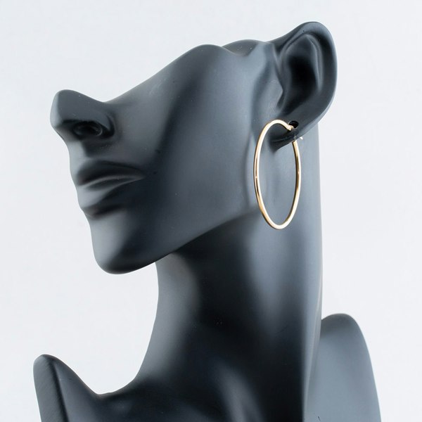 T. H. Baker 9ct Yellow Gold Large Round Hoop Earrings UER107Y