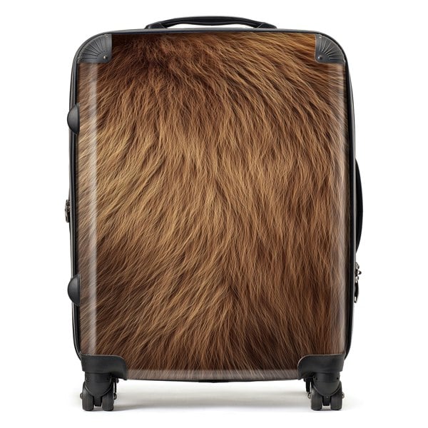 Warren Reed Furry Brown Bear Suitcase