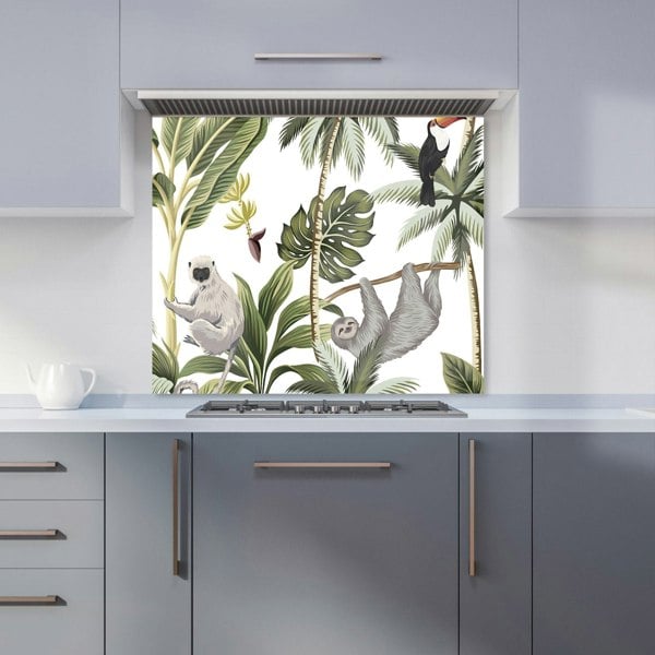 Warren Reed - Designer Tropical Sloths Kitchen Splashback