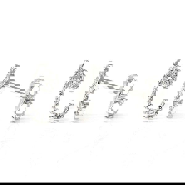 Say It With Luxe CZ Initial Earrings - Sterling Silver