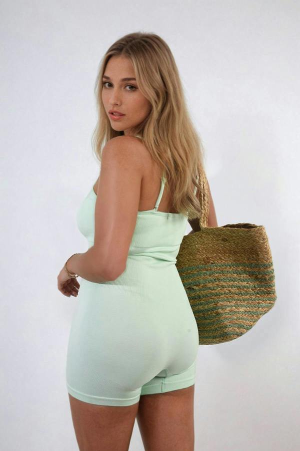 Imelda Strappy Fitted Bodysuit - Mint