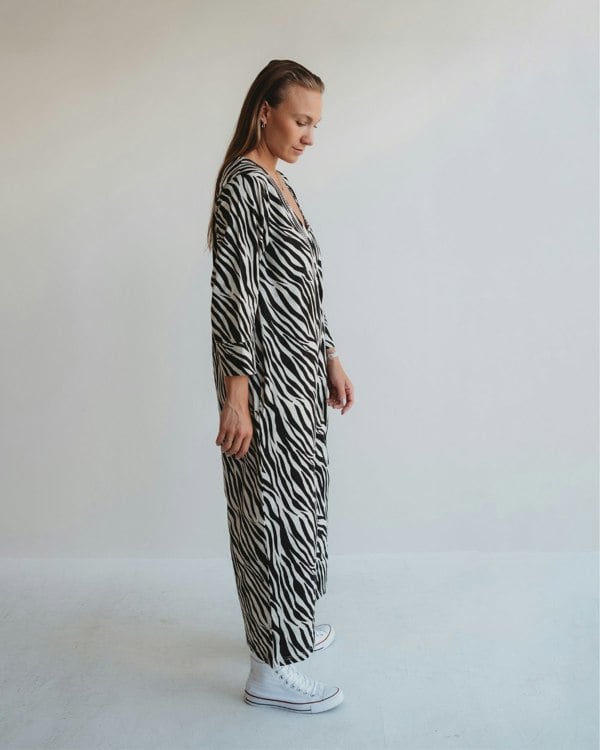 Mai Multicolour Zebra Streak Print V- Neck Jumpsuit- image 4