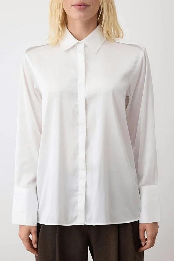 WOVCOR Satin Shirt with Epaulettes