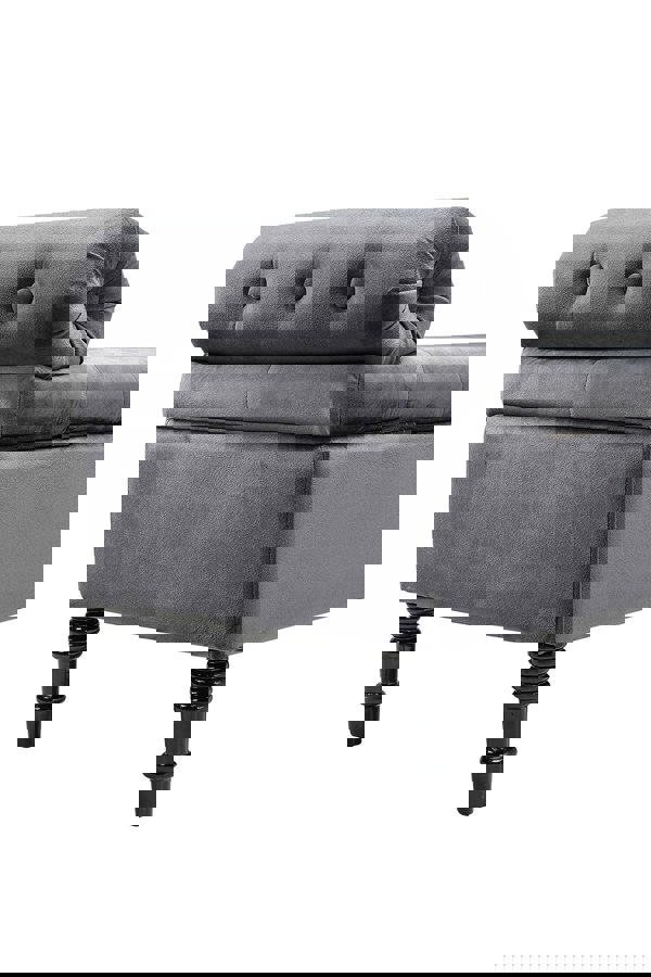 Living and Home Tufted Flip Top Storage Bench with Side Arms Grey