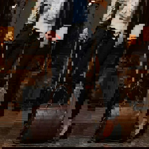 Infinity Leather Atlas - Genuine Leather Vintage Duffle Bag