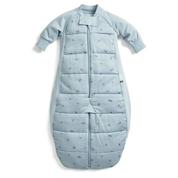 ergoPouch - Organic Winter Long Sleeved 2 in 1 Sleeping Suit Bag - Dragonflies - 3.5 TOG