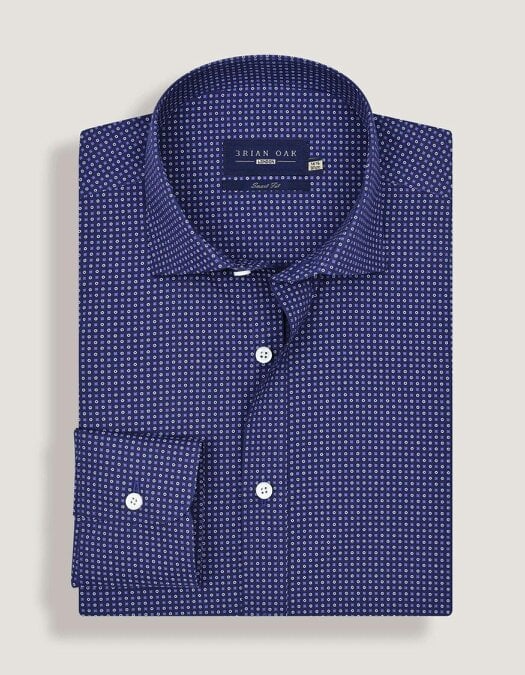 Men's Easy Care Patterned Shirt – Egyptian Blue