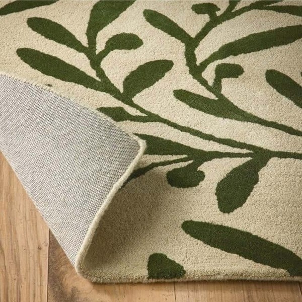 The Rugs Cream Rug Floral Design | Elegant Wool Home Decor