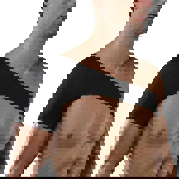 KAV Shoulder Brace Neoprene Material, Adjustable and Comfortable Sholder Support, One Size Fits All, Black Brace Posture Corrector Men and Women