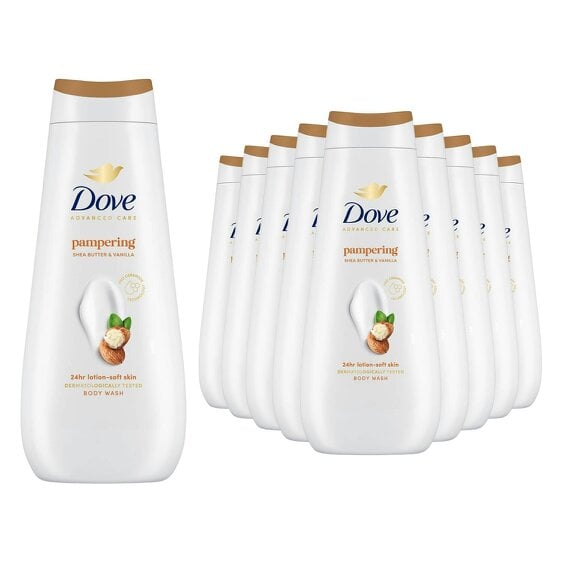 Dove Advanced Care Pampering Body Wash 24H Renewing Micromoisture, 10x400ml