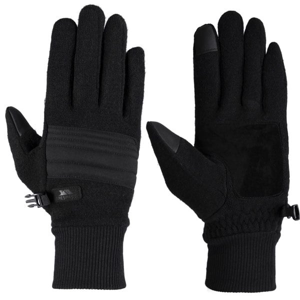 Trespass Mens Douglas Leather Ski Gloves - Black