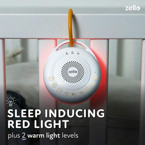 Zello Portable Pro White Noise Machine Sleep Inducing Red Light