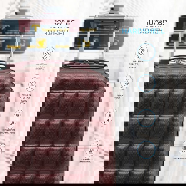 Flight Knight 55x35x20cm Hard Case Bubble Carry On Suitcase - 100+ Airline Approved