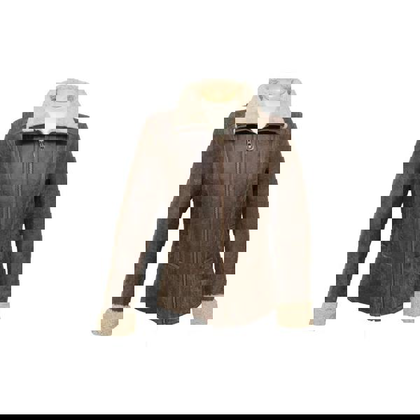 Eastern Counties Leather Womens Krissy Aviator Sheepskin Coat - Chocolate Forest