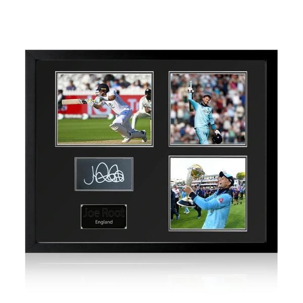 Joe Root Signed England Cricket Cut Deluxe Mount Frame