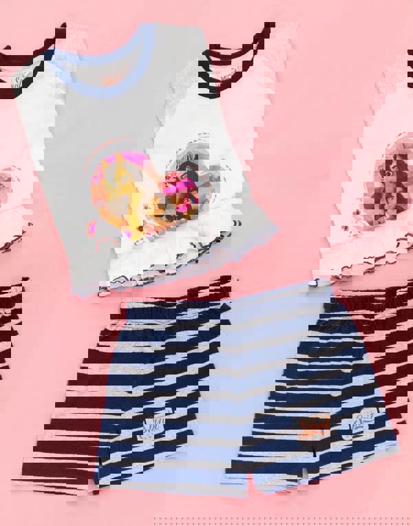 DreamWorks Girls Blue Spirit Character Placement Print Short Sleeve Short Leg Pyjama Set