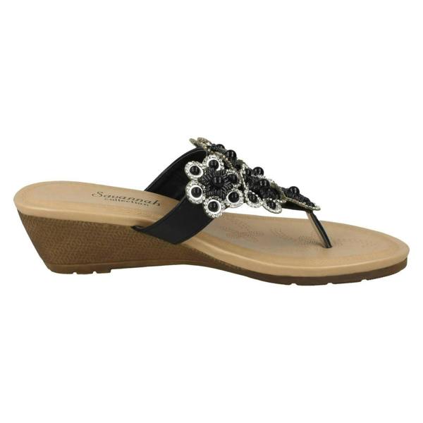 Savannah Ladies Savannah Mid Wedge Toepost Sandals