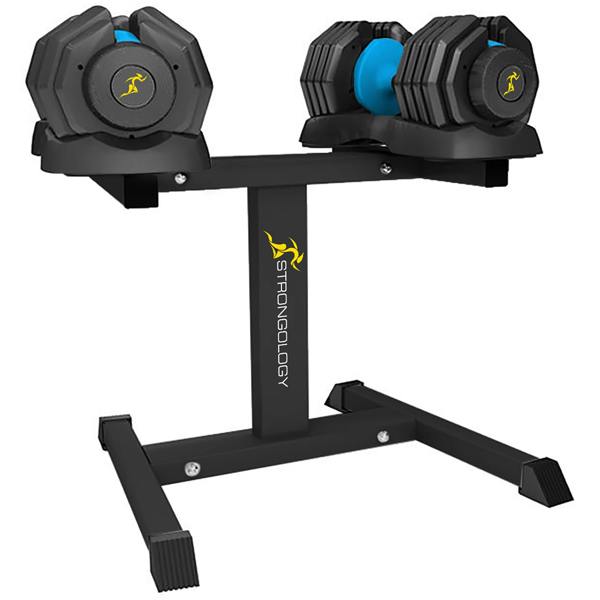 Homeology Urban25 Blue Adjustable Dumbbell Pair with Free Durable Steel Adjustable Urban25 Dumbbell Floor Stand