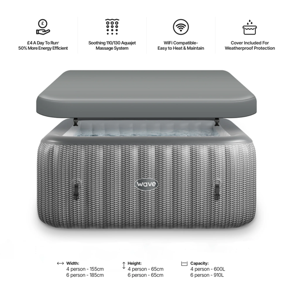 Wave Pacific | 4/6-Person Inflatable Hot Tub | Integrated Heater