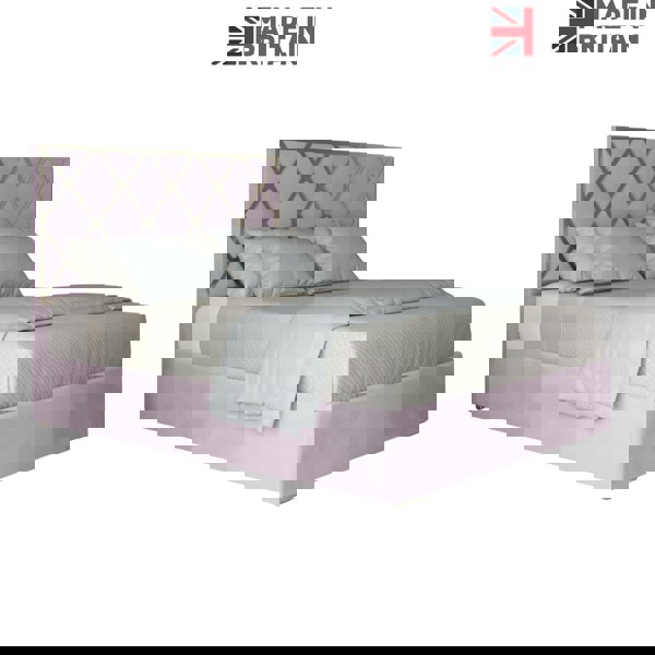 Casa Magna Tammy Upholstered Soft Velvet Metal Bed Frame - Pink