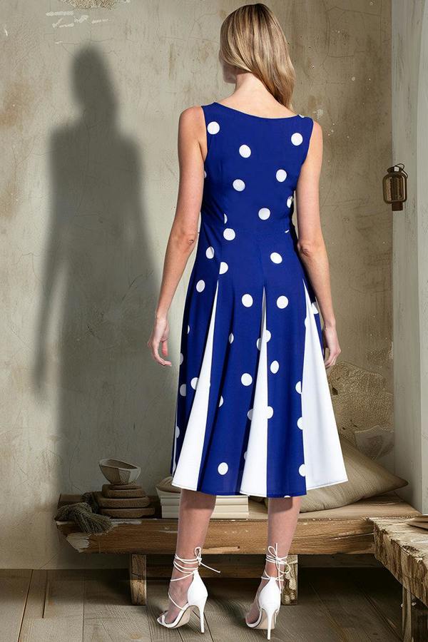 HotSquash Box Pleat Midi Dress with Contrast Skirt