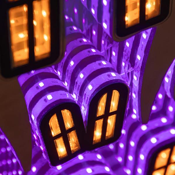 Samuel Alexander 39cm Light up Halloween Haunted House Infinity Light Decoration with LEDs