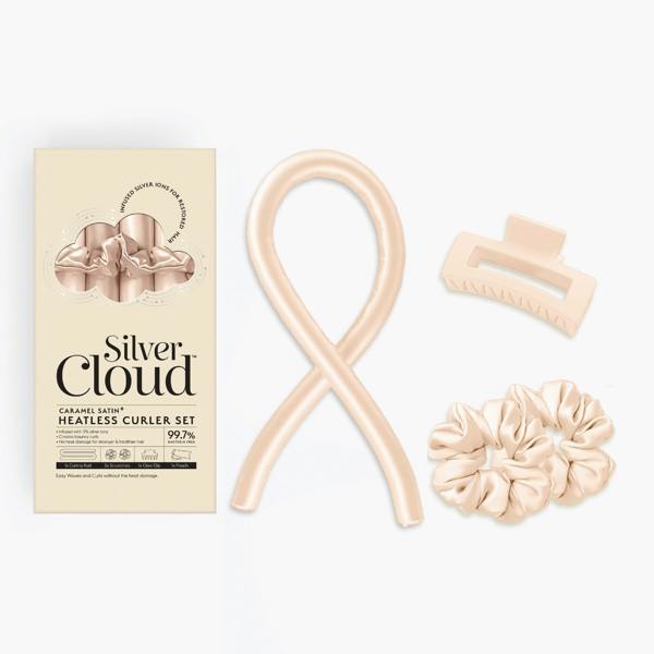 Silver Cloud Beauty Caramel Heatless Curler Set