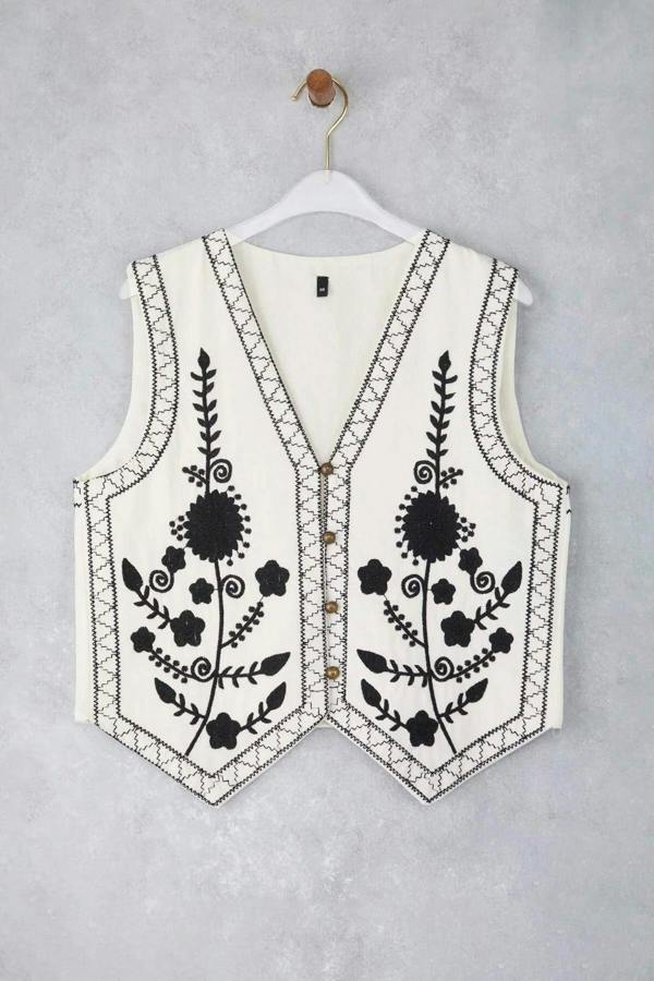WOVCOR Regular Embroidered Vest