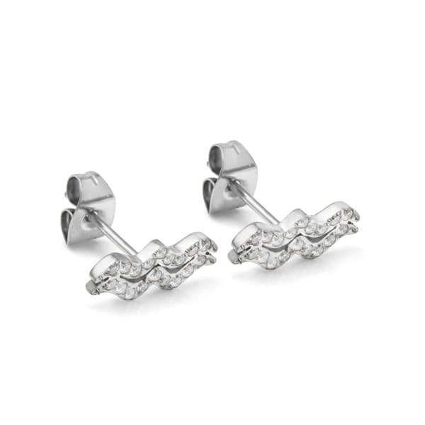 Say It With Aquarius Earrings with CZ Stones - Silver